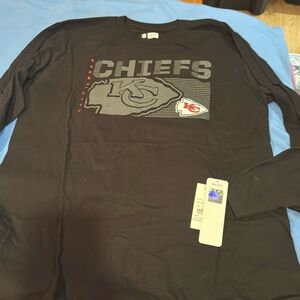 NWT NFL Kansas City Chiefs Black Long Sleeve Shirt Sz L Men’s Z54